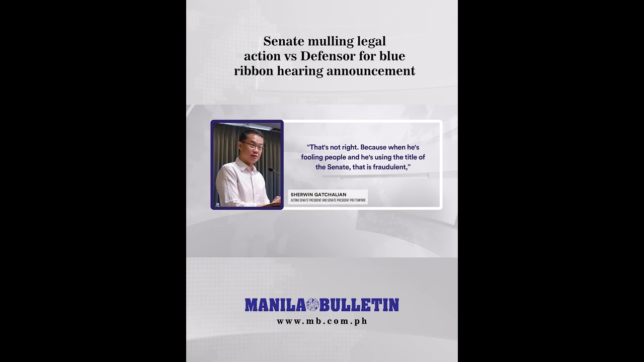 Senate mulling legal action vs Defensor for blue ribbon hearing announcement