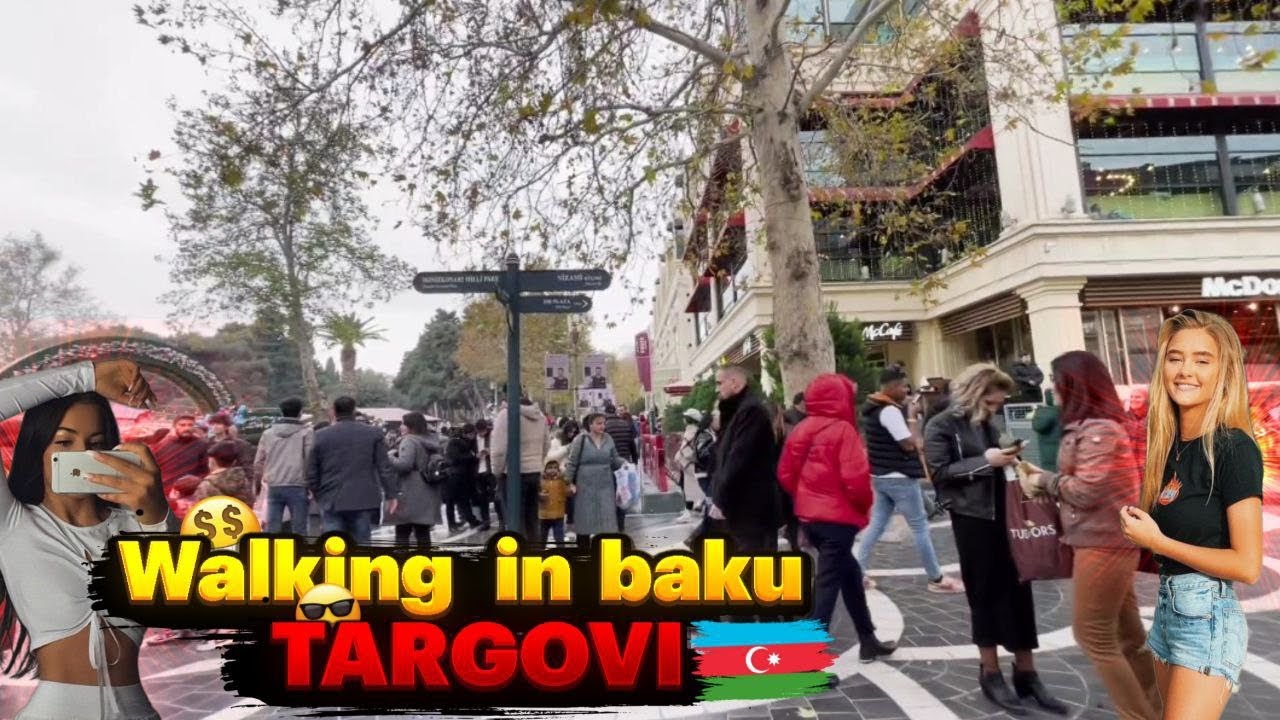 Walking Tour Baku City Nizami Street | Baki Azerbaijan Tarqovu Pre-Christmass Walk