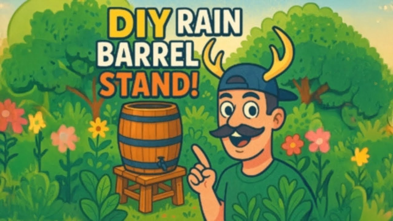 Simple DIY Wooden Rain Barrel Stand Project
