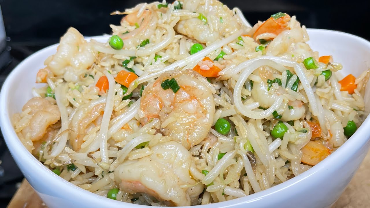 ARROZ CON CAMARONES Y GERMINADO DE SOYA!