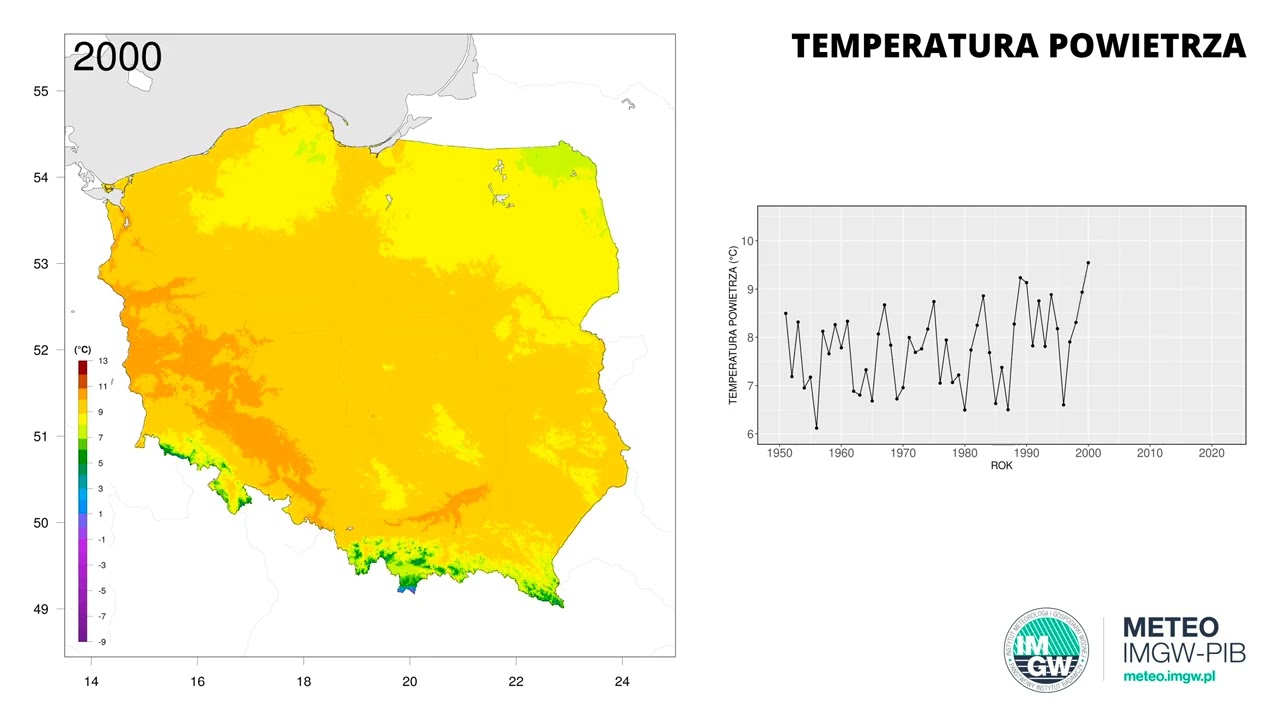 IMGW-PIB: Temperatura w Polsce od 1951 do 2022 r.