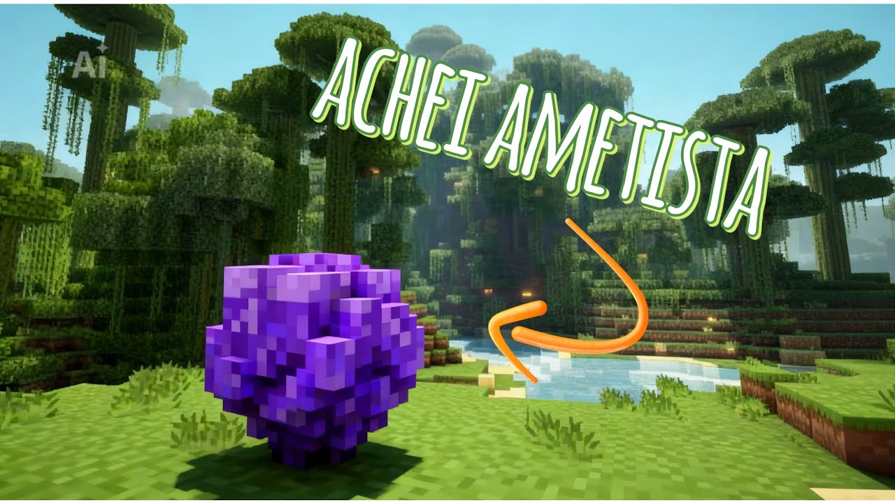 Hoje achei ametista no #minecraft e começa uma nova série #3 ep 