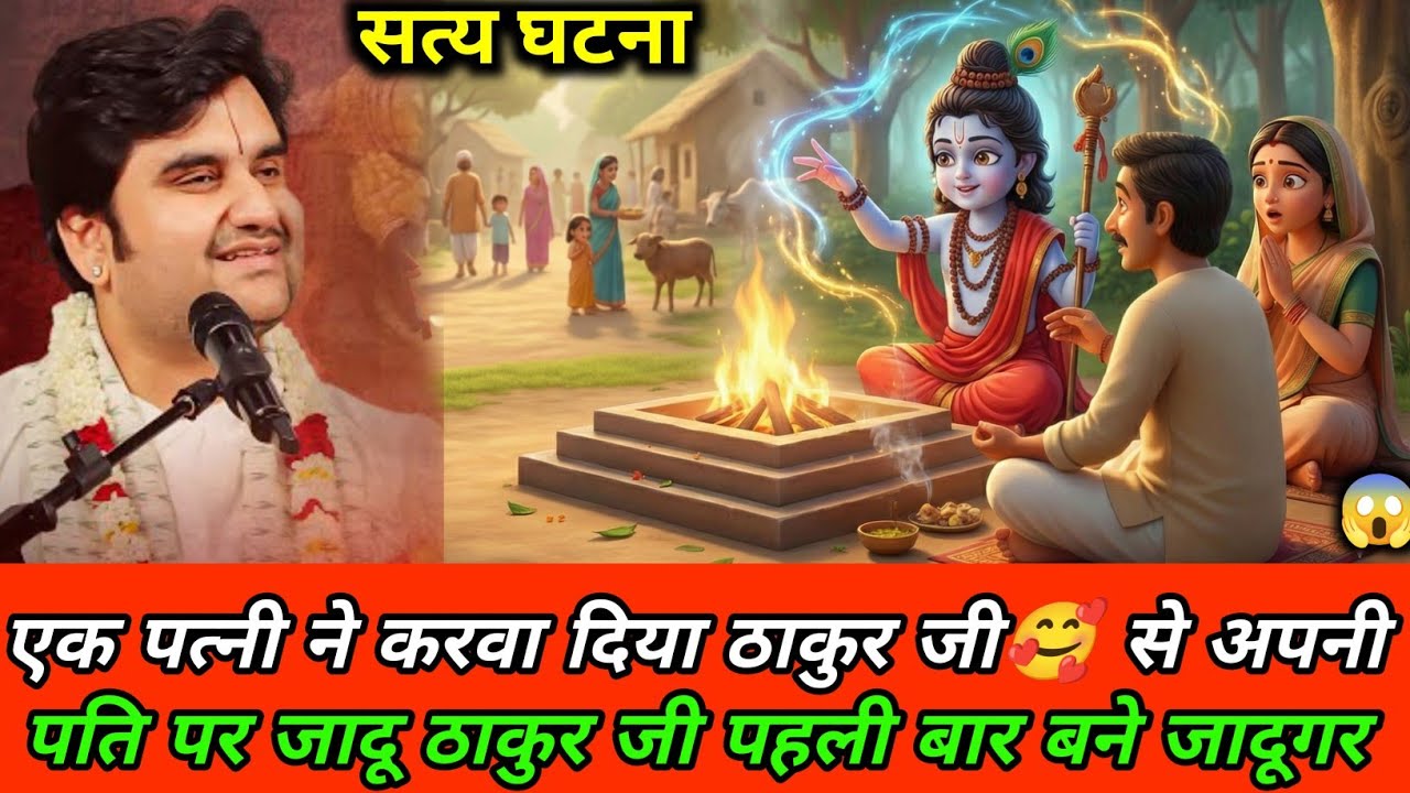  एक पत्नी ने करवा दिया ठाकुर जी🥰 से अपनी पति पर जादू 🤣| indresh upadhyay katha #krishnakatha #katha