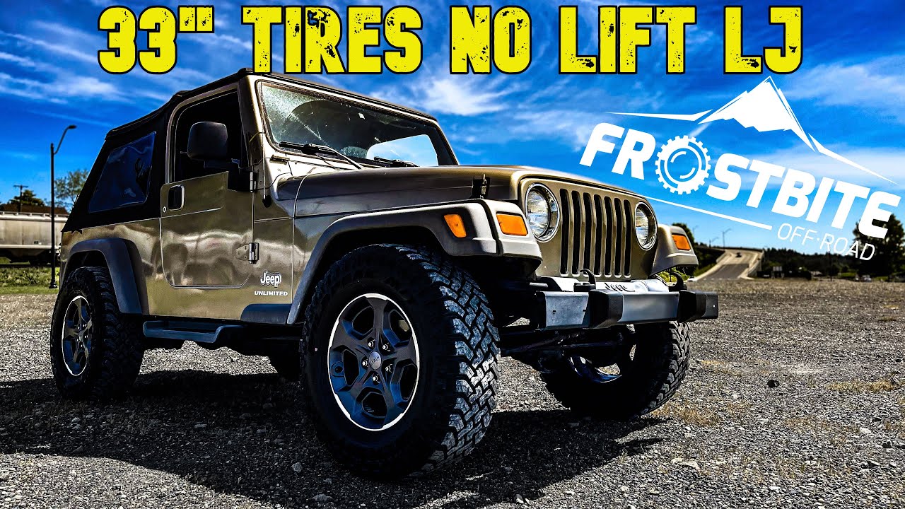 Rubicon Wheels & Tires On LJ Wrangler No Lift!
