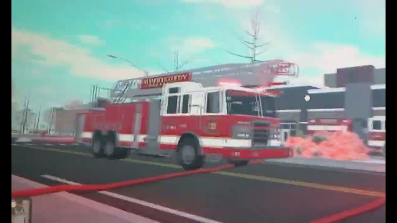 River City Fire : Engine 1, Ladder 1, Tanker 1, Command 1. On scene With River City Police