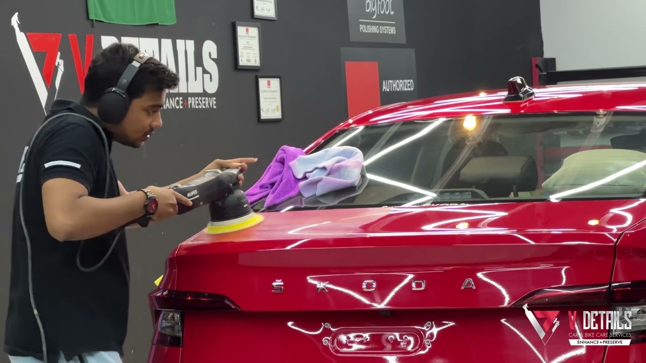 Graphene coating in Chennai - Skoda Slavia | Detailing studio