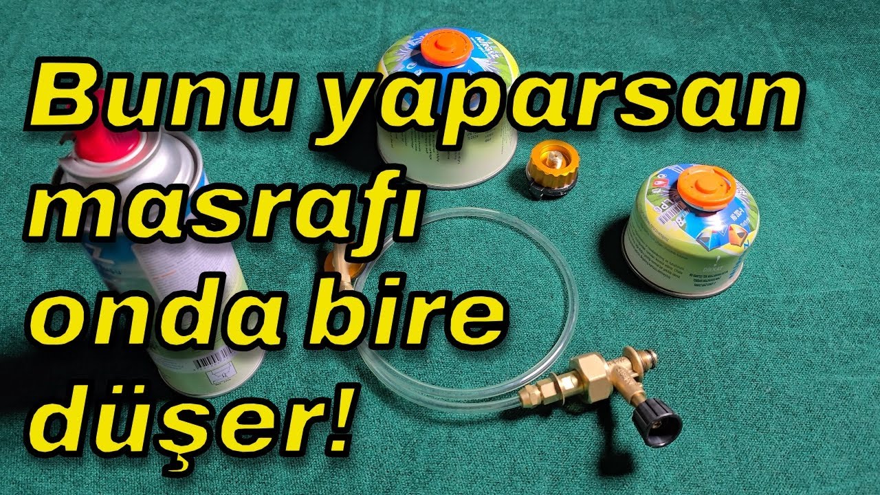 Boşalan gaz kartuşlarını sakın atmayın! Dolum adapt&ouml;r&uuml; kullanarak tekrar tekrar doldurma&hellip;