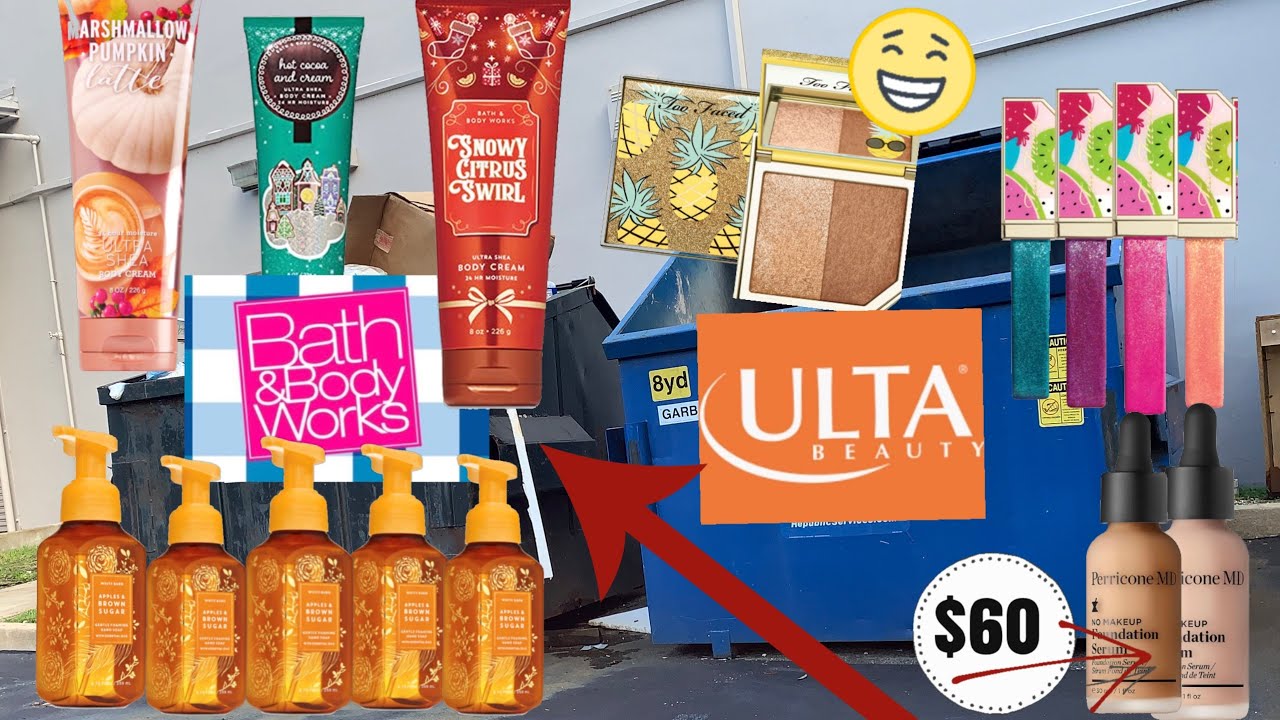 DUMPSTER DIVING AT ULTA, BATH & BODY WORKS + TJ MAXX!! CRAZY SCORE 😝