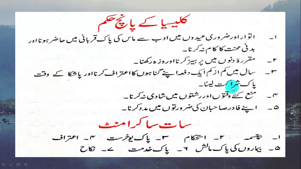 Common Catholic Prayers Urdu Text and audio Part 1