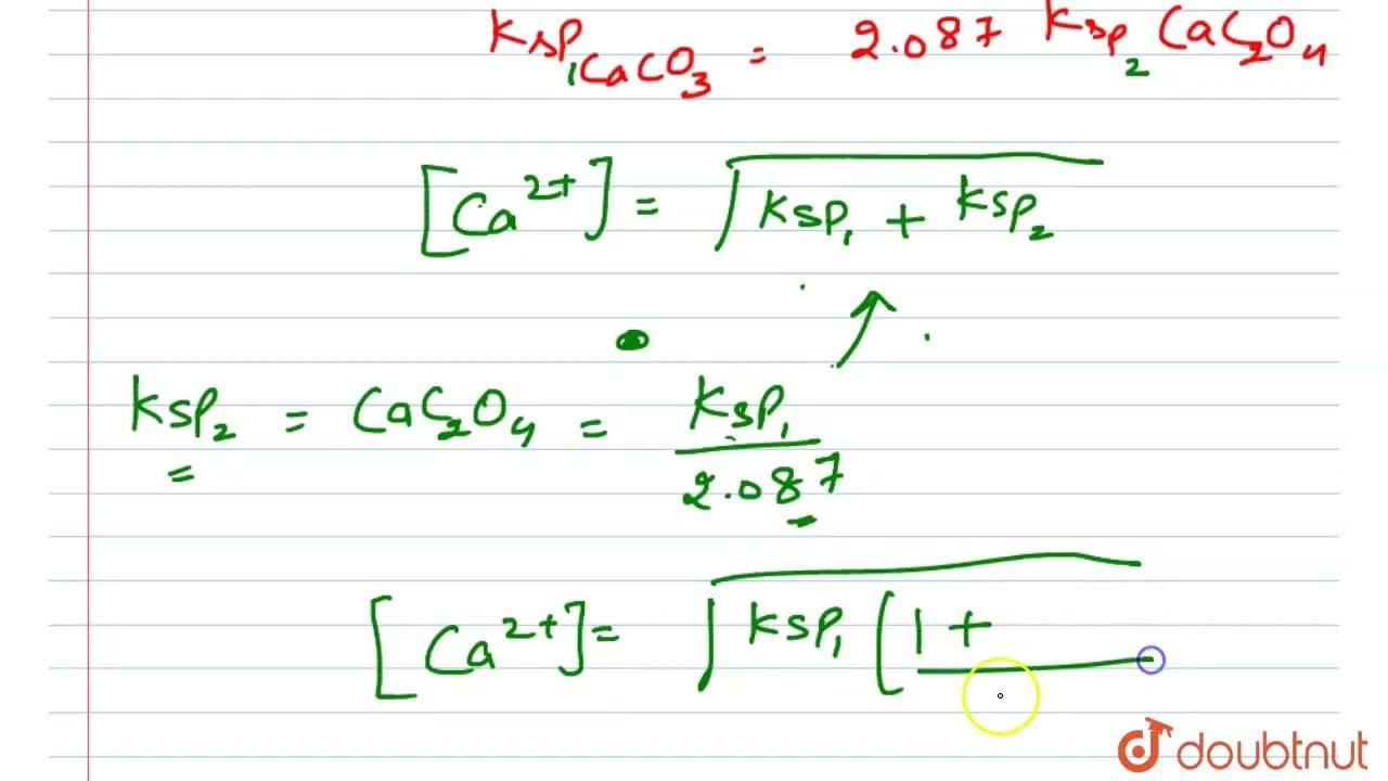 When pure water is saturated with CaCO_(3) and CaC_(2)O_(4) ,the concentration of calcium ion in...