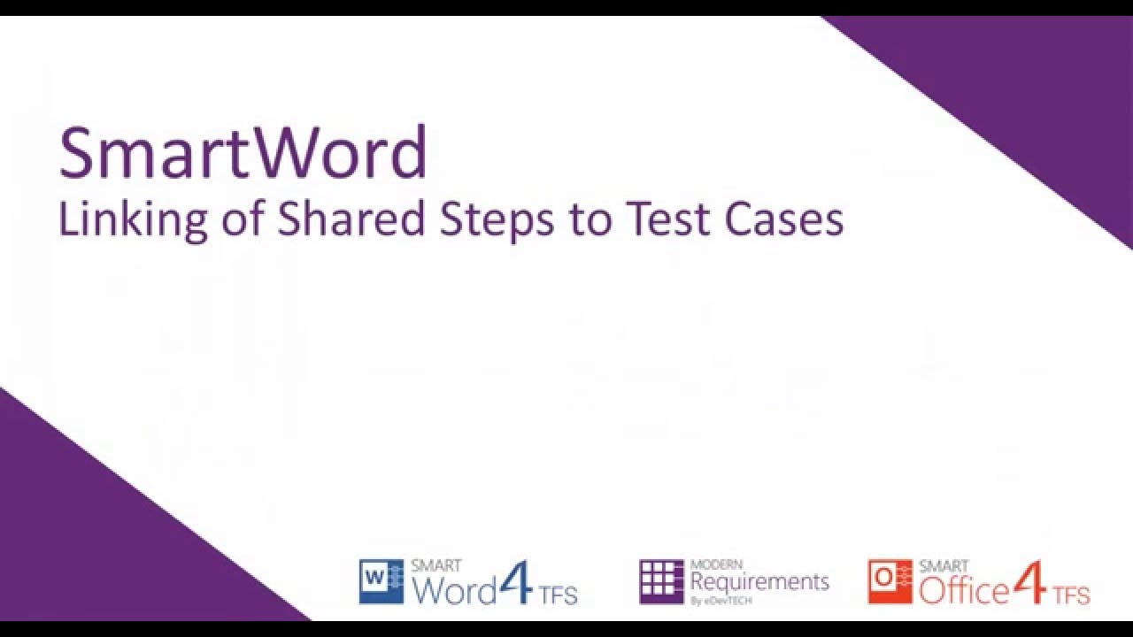 SmartWord4TFS - Link of Shared Steps of Test Cases