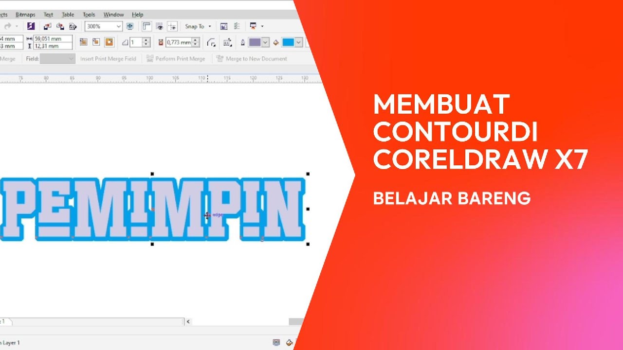 Cara Membuat Contour Di CorelDraw X7 | Belajar Bareng