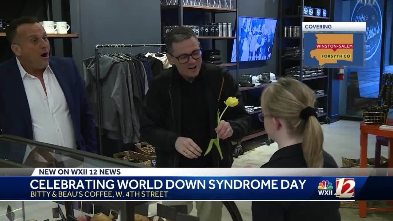 Bitty & Beau's Coffee gives customers flowers on World Down Syndrome Day