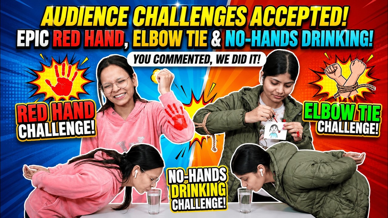 Audience Ne Diye Crazy Challenges 🔥 Red Hand, Elbow Tie & No Hands Water Challenge! 🤣