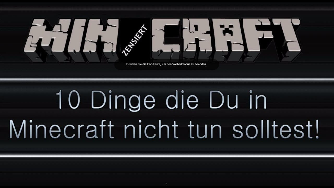 10 Dinge die du in Minecraft nicht tun solltest! [Minecraft] (Deutsch|HD) - TheMincraftProjekt