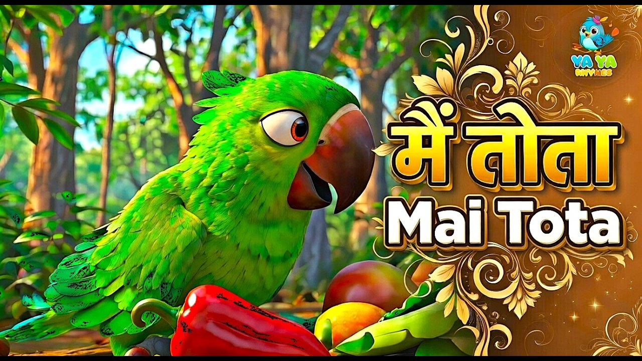 Mai Tota Mai Tota मैं तोता मै तोता Hindi Nursery Rhyme for Kids Improves learning & Observation