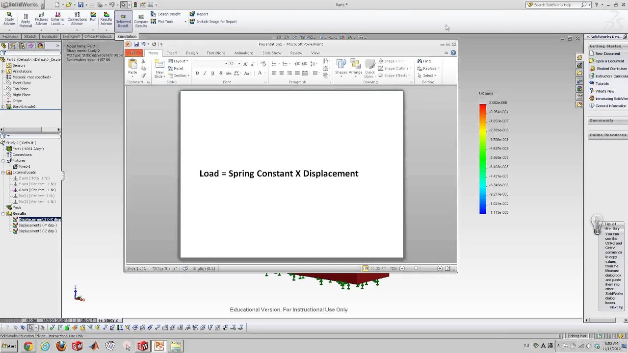 Solidworks Simulation: Flexure Stiffness Calculation - 01