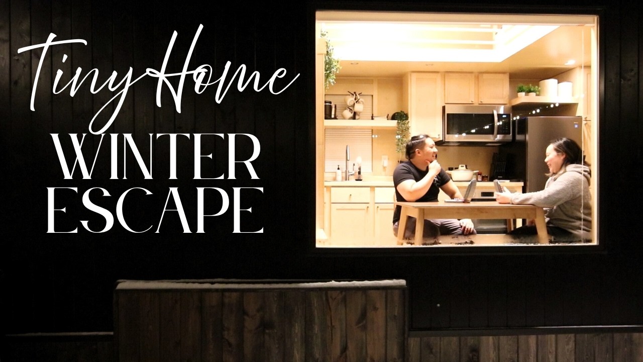 Tiny Home Winter Escape! Cooking, Board Games & Ice Fishing 🎣