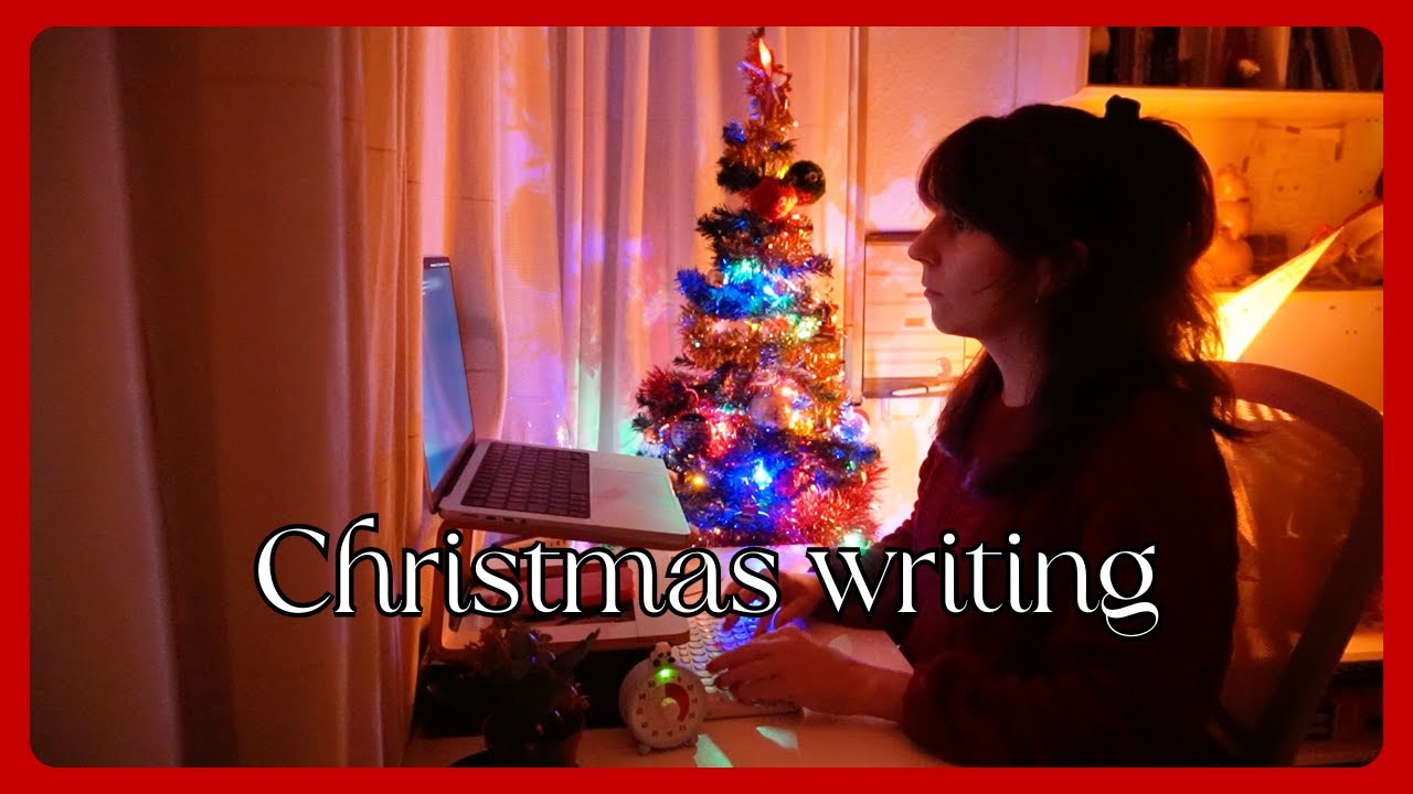 Christmas write with me🎄cozy lights and calm festive music | 25 min pomodoro typing asmr