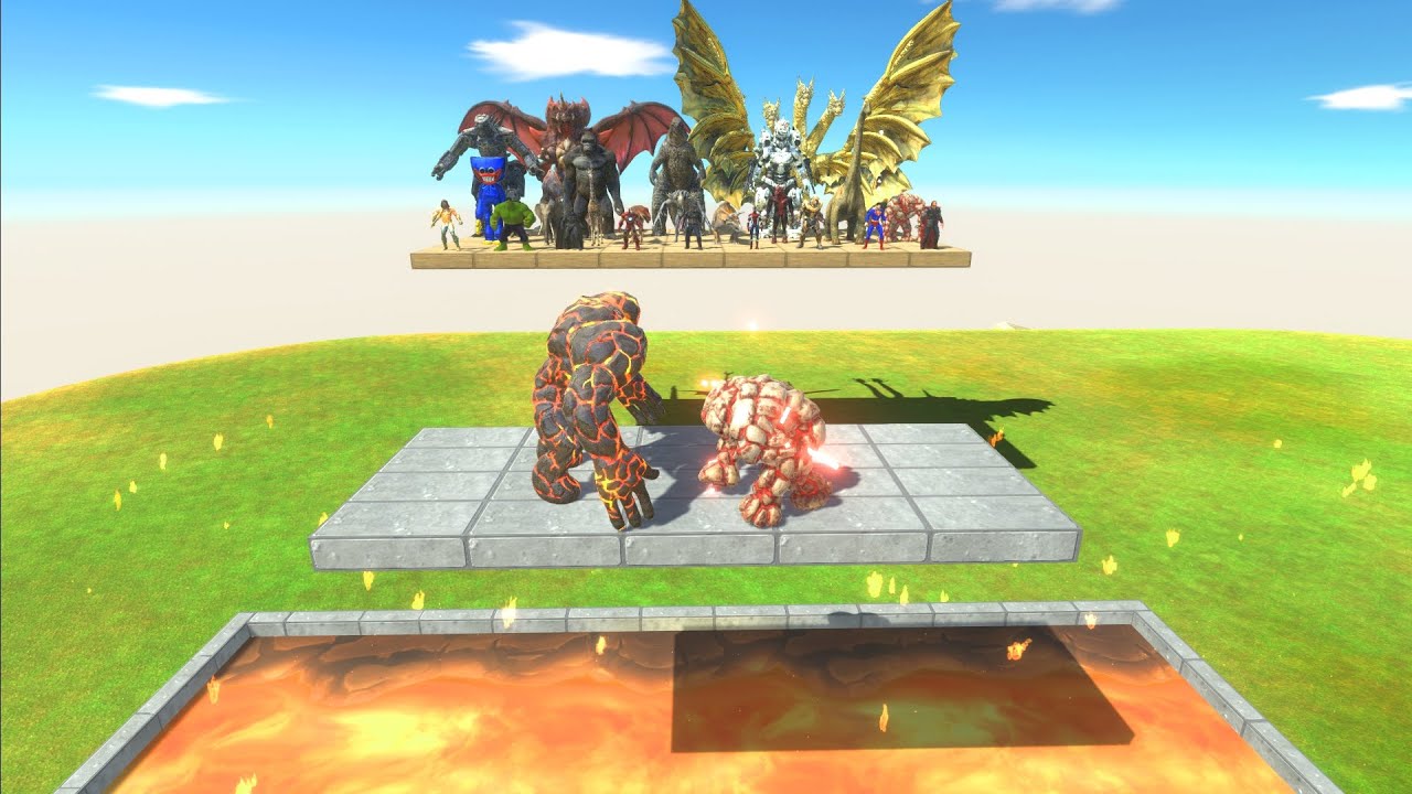 Lava Boy Against All Units On A Molten Lava - Animal Revolt Battle Simulator