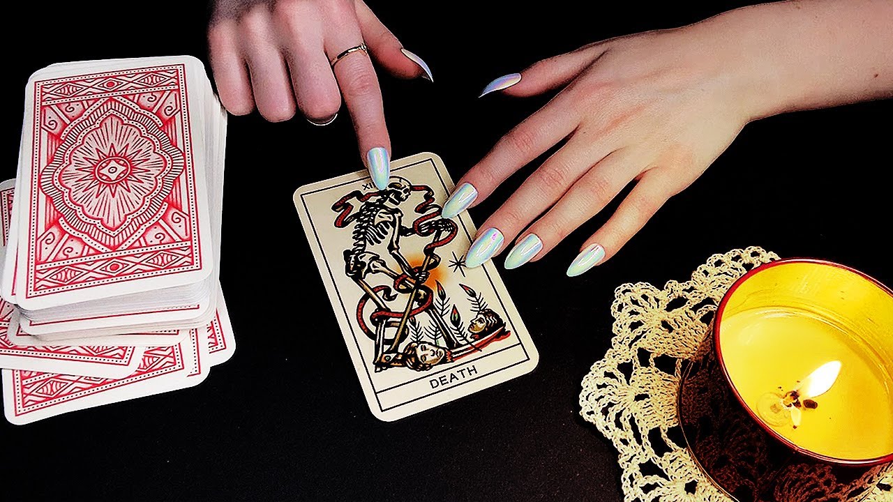 ASMR Tracing Tarot Cards + Rain Sounds (no talking)