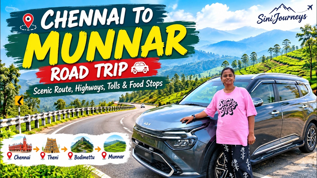 Chennai to Munnar Road Trip 🚗 | Scenic Route, Highways, Tolls & Food stops | SiniJourneys