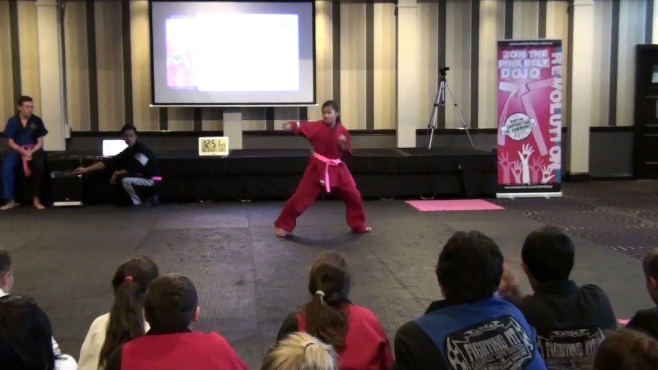 Miss Rayna Vallandingham at Pink Belt Dojo March  2014 V2