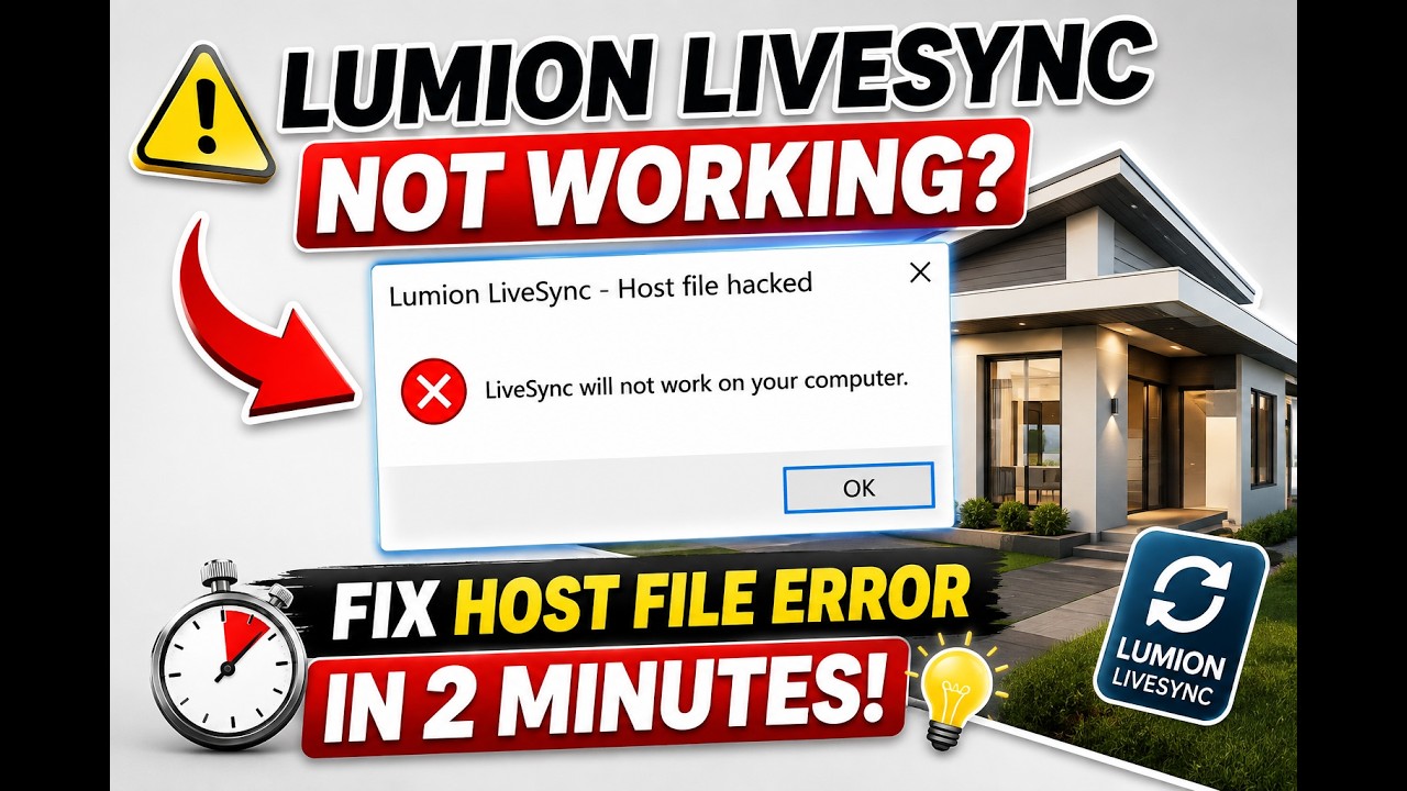 Как исправить проблему с неработающим Lumion LiveSync (ошибка файла Hosts) || 2025