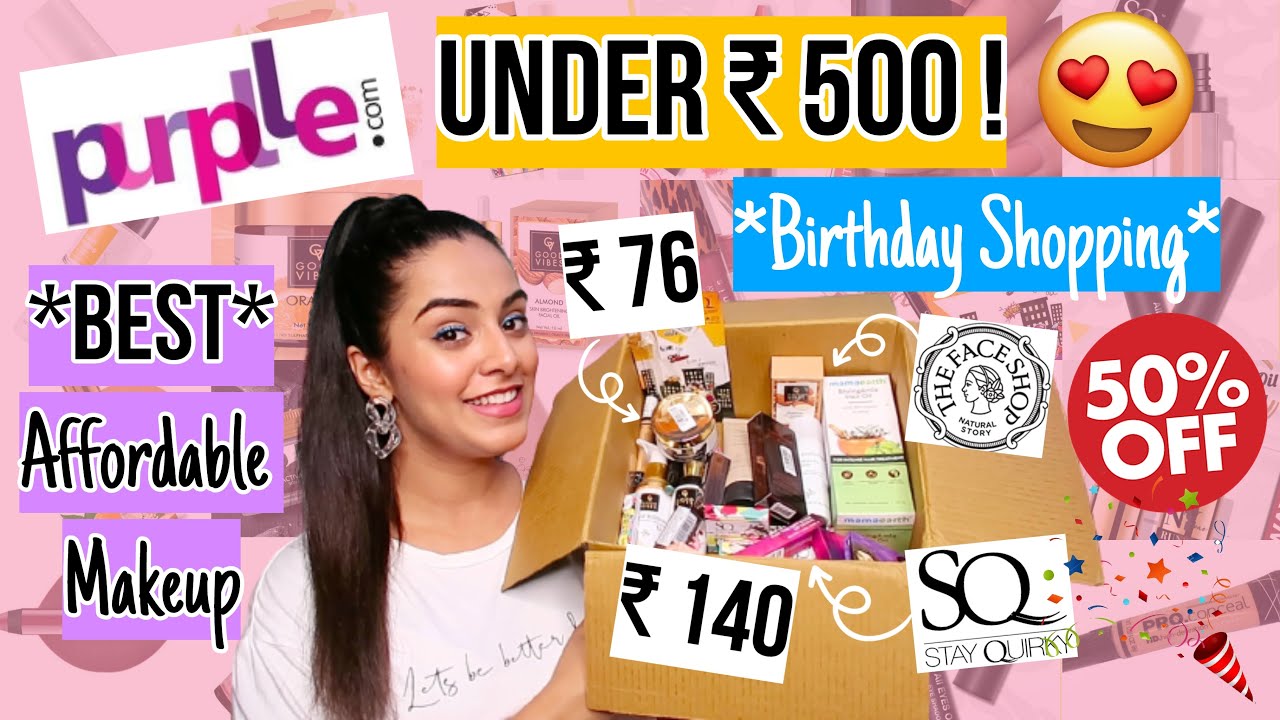'UNDER Rs. 500' *HUGE* PURPLLE.COM MAKEUP HAUL | Starting @Rs. 76 | Must Try #BirthdayMonthContest 5