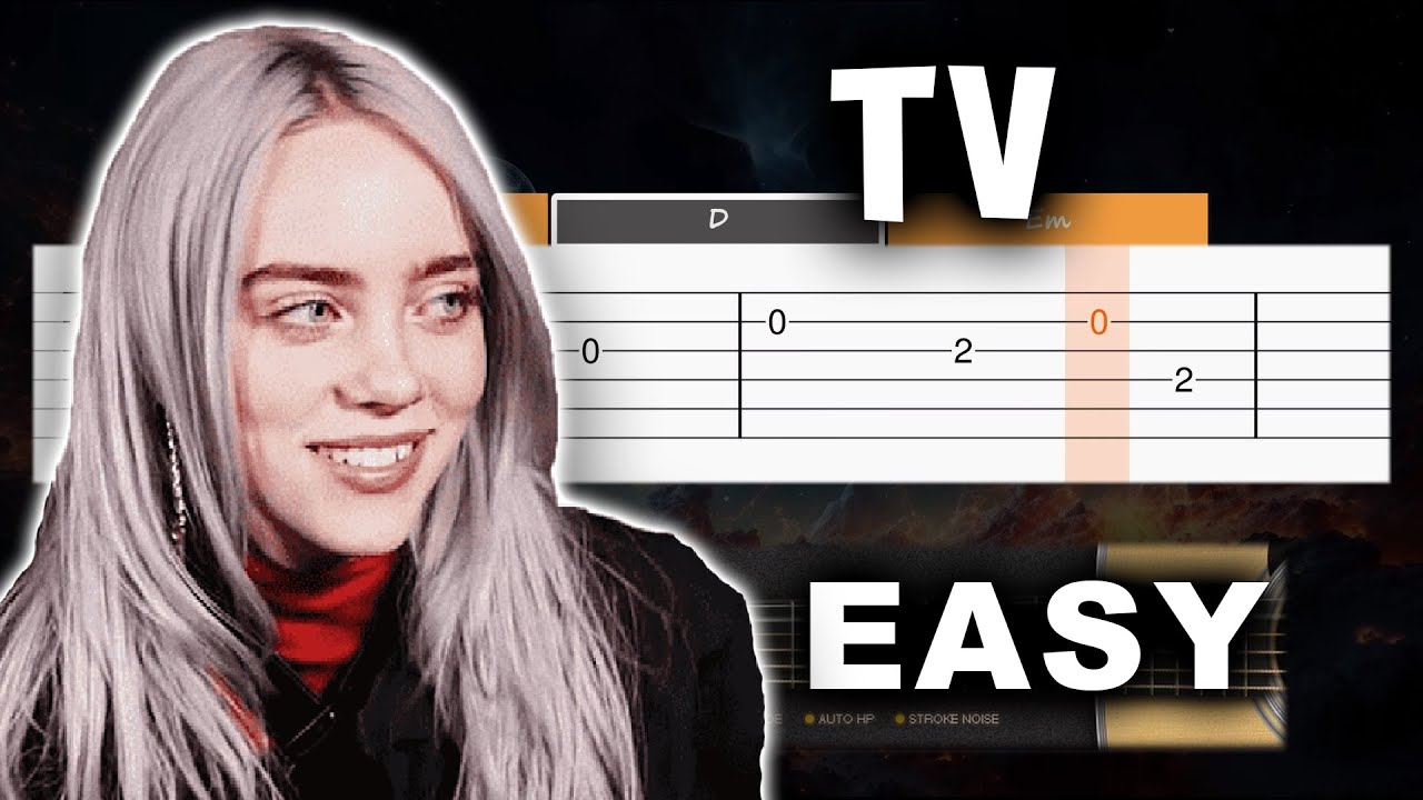 Billie Eilish - TV - EASY Guitar tutorial (TAB AND CHORDS)