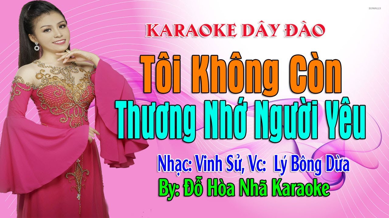 Karaoke Dây Đào TÔI KHÔNG CÒN THƯƠNG NHỚ NGƯỜI YÊU Nhac Vinh Sử   Vc Lý Bông Dừa