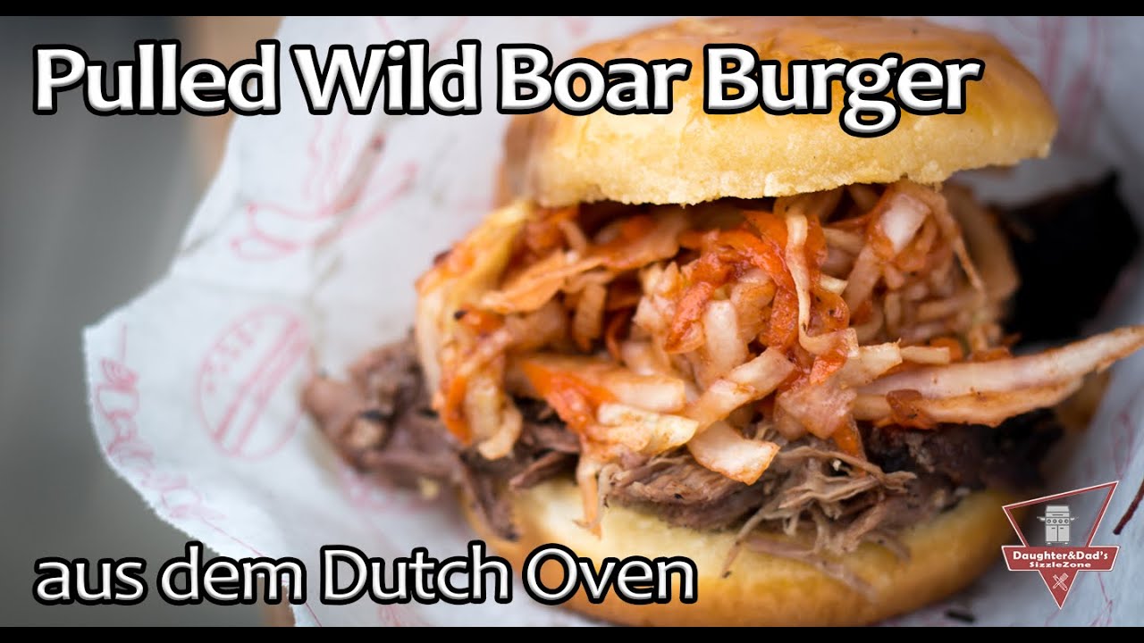 Pulled Wild Boar   - Wildschwein Burger mit Coleslaw by daughter & dad's sizzlezone (Pulled Pork)