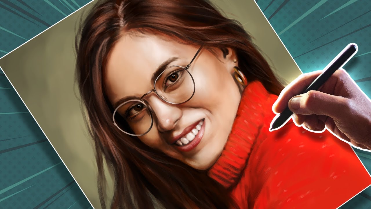 Painting a Beautiful Woman – Digital Portrait in Krita (Relaxing Process Video)