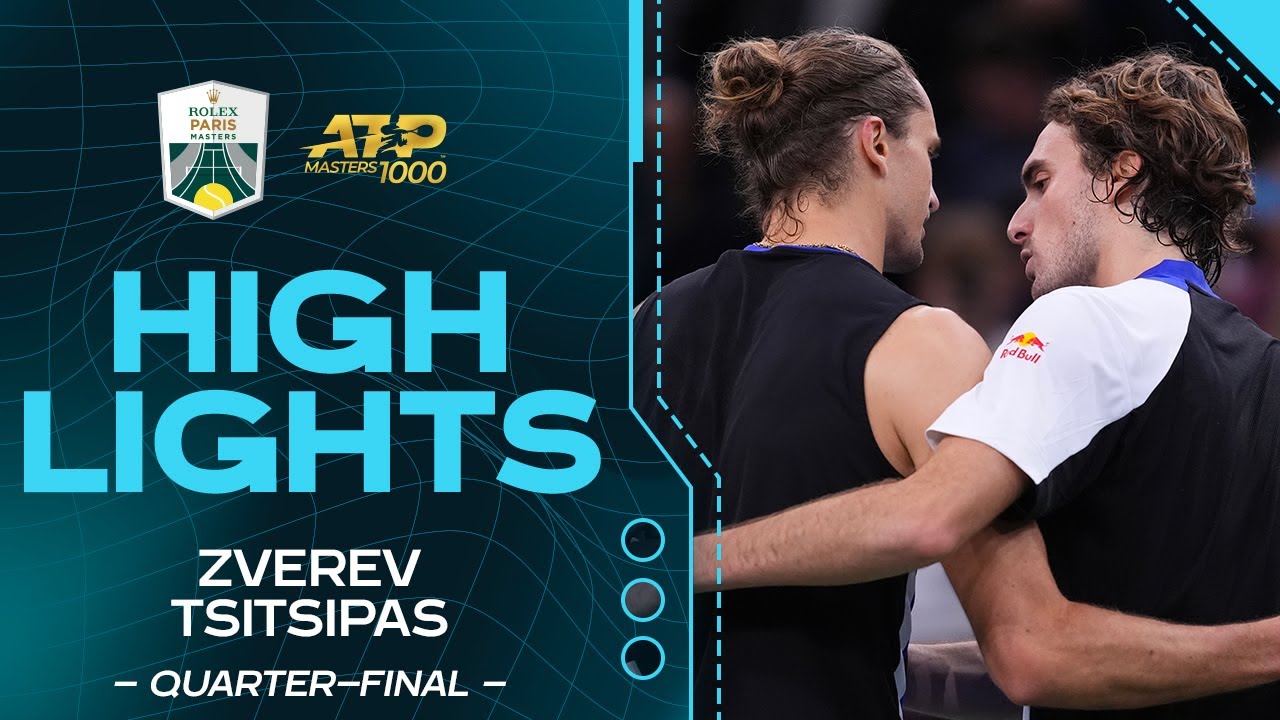 Zverev v. Tsitsipas quarter-final Highlights | Rolex Paris Masters 2024
