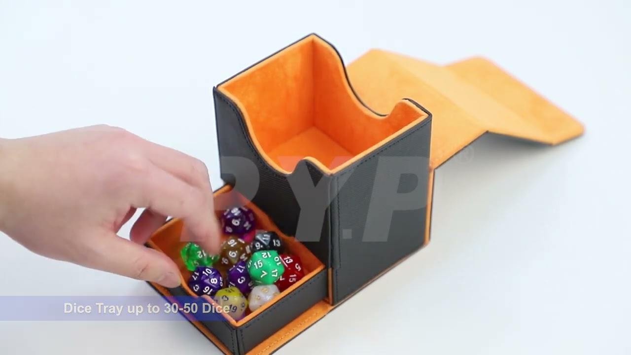 Card Deck Box for MTG Commander Fits 100 Double-Sleeved Cards 35pt Card Brick & Dice Tray