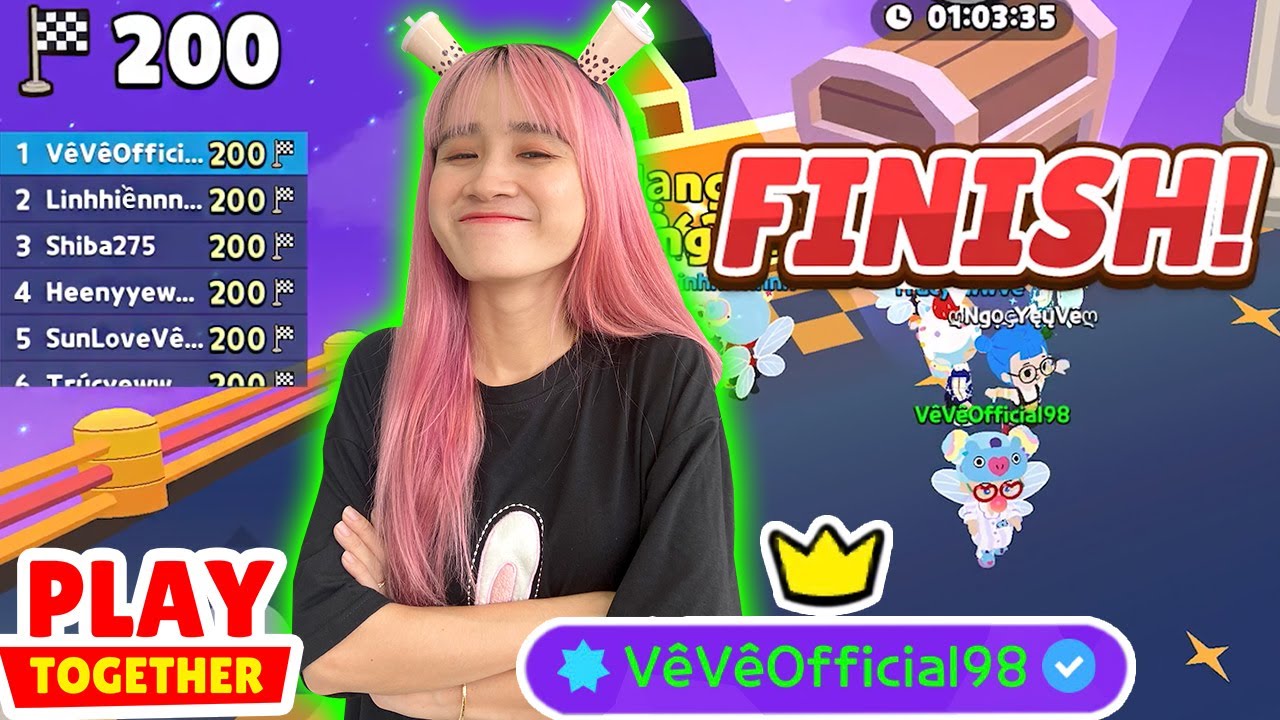 Bà Vê Hoàn Thành 200 Vòng Obby Race Cùng FAN Trong Play Together - Vê Vê Official