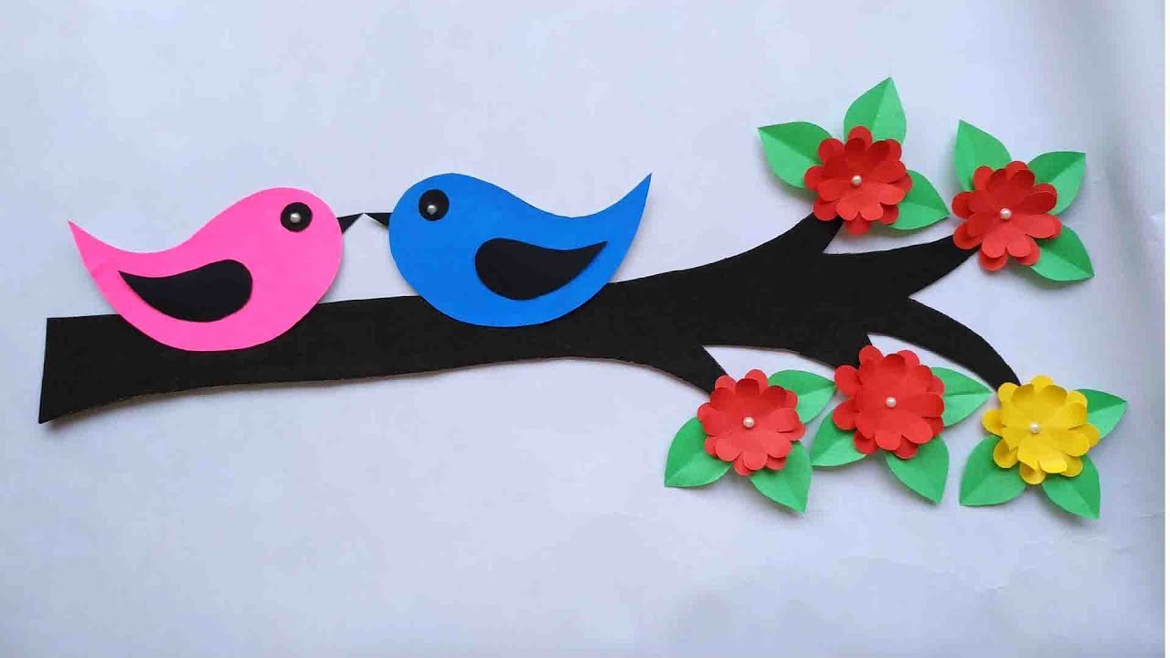 Love birds wall hanging// DIY paper craft ideas// DIY room decor