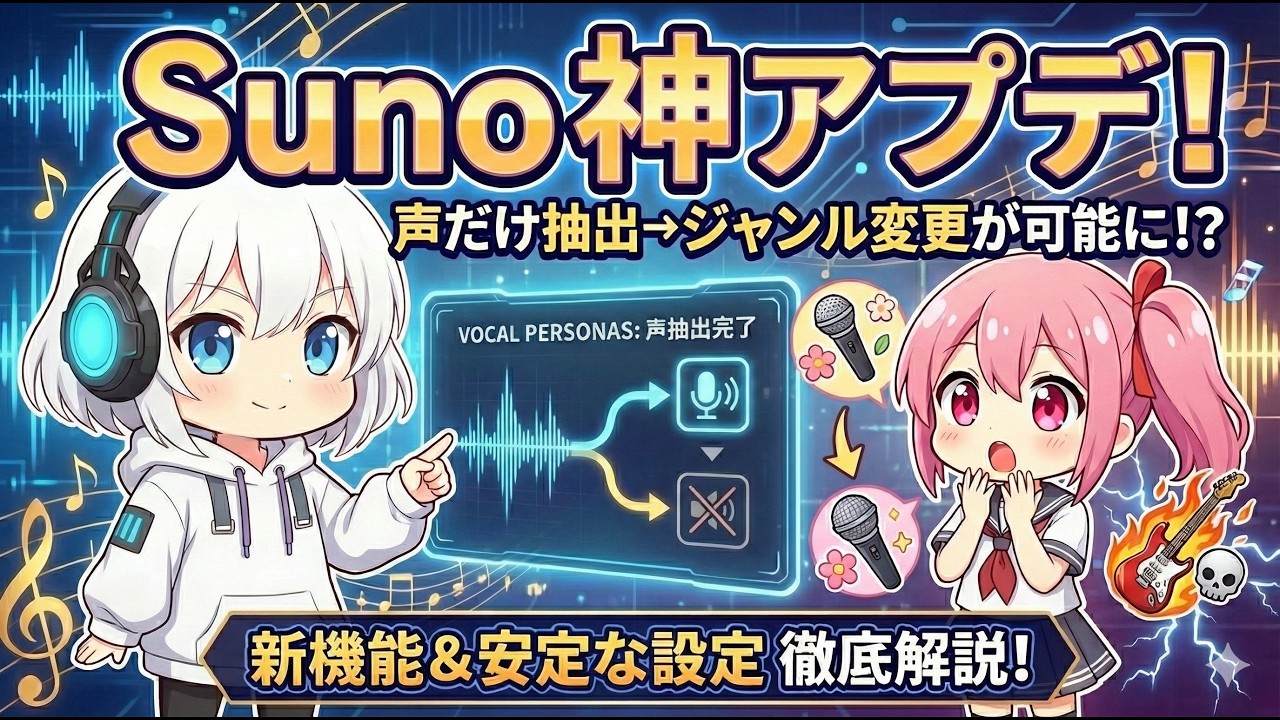 【検証】失敗しないプロンプトと安定する設定値は存在する…？【Suno新機能】