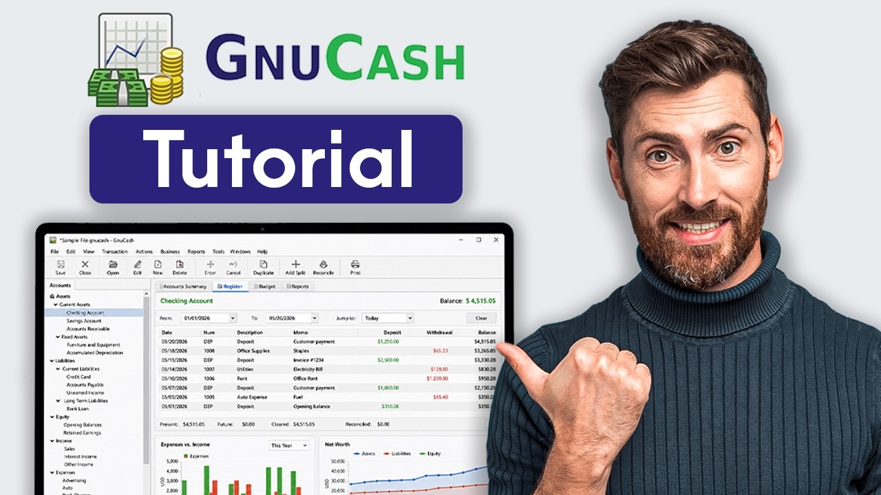 GnuCash Tutorial (2026) | How To Use GnuCash Accounting Software