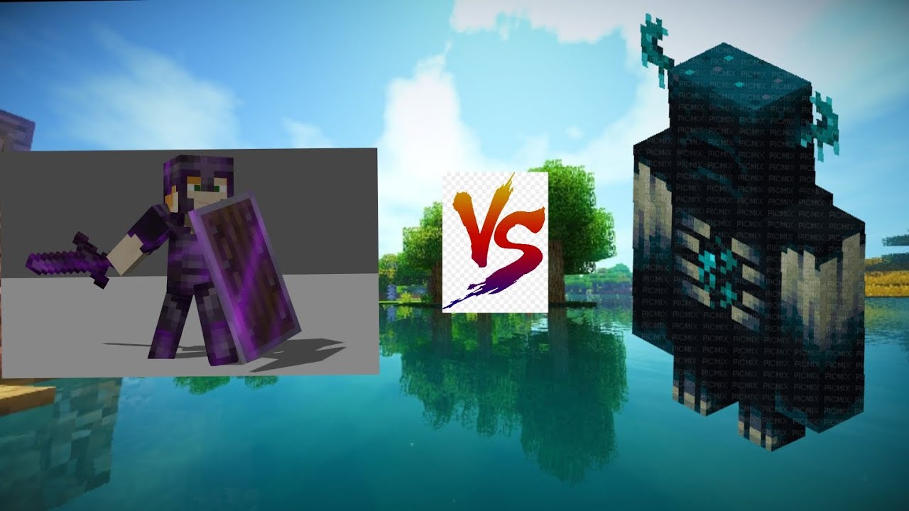 minecraft player with full armor vs warden #pkgames