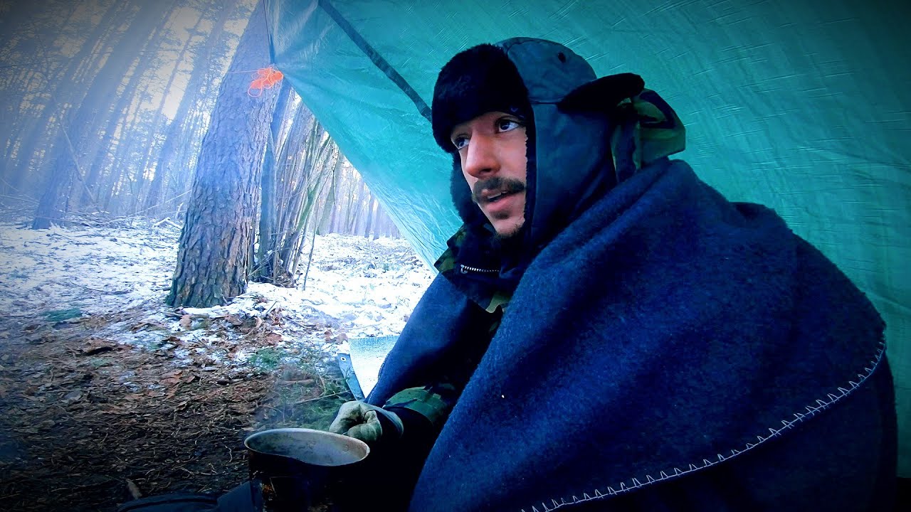 Koc i Plandeka Budowlana, Zimowy Biwak -5°.