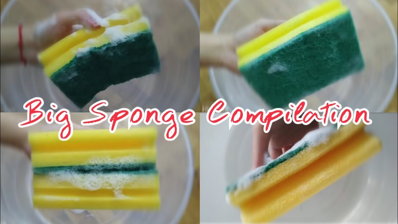 Big Kitchen Sponge Soapy Ripping Compilation / Sponge ASMR