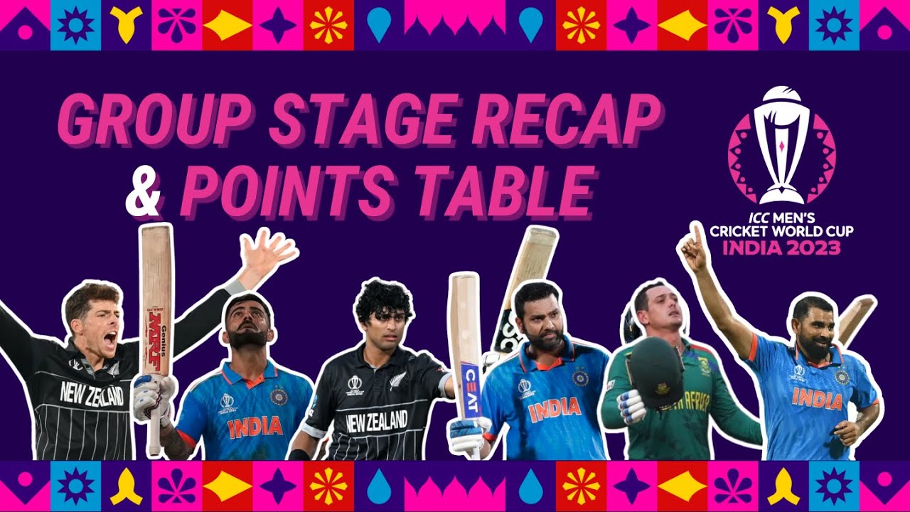World Cup Group Stage Recap with progressive Points Table | ICC Men's Cricket World Cup 2023