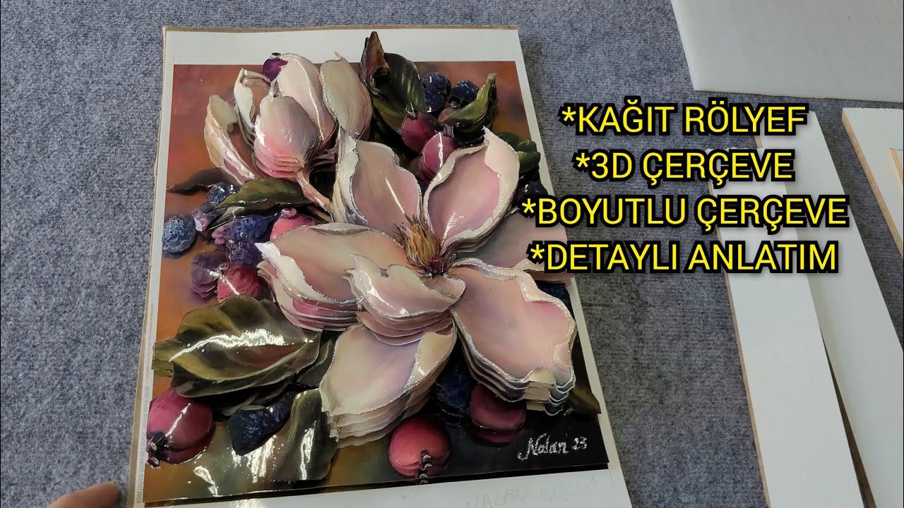 KAĞIT RÖLYEF ÇERÇEVE YAPIMI - 3 BOYUTLU ÇERÇEVE YAPMAK İSTEYENLERE DETAYLI ANLATIM !!!