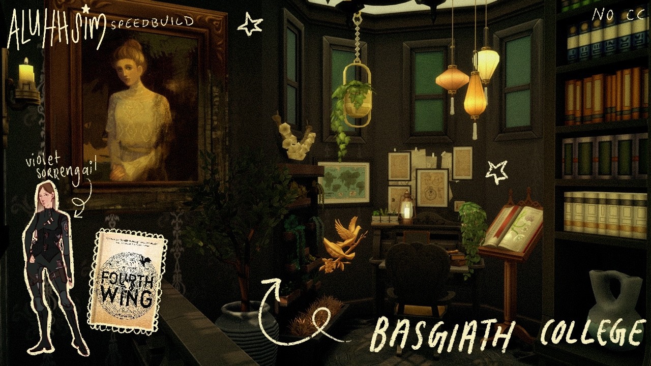 building a mini castle inspired by Fourth Wing!📖🏰🕯️the sims 4 : speed build w commentary