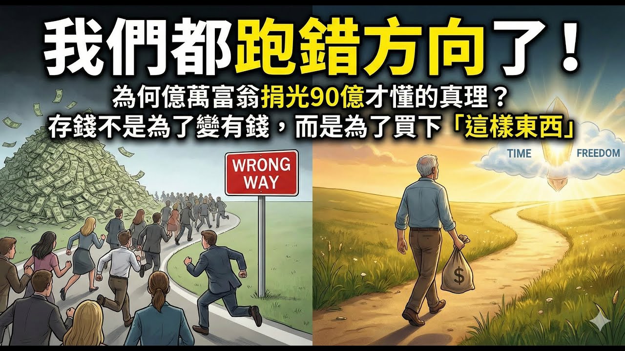 我們都跑錯方向了！為何億萬富翁捐光90億才懂的真理？存錢不是為了變有錢，而是為了買下「這樣東西」