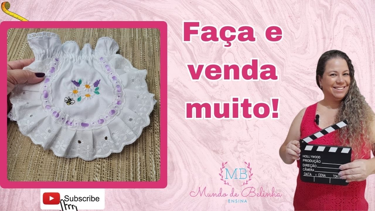 Calcinha para Bebê com Bordado Inglês (Molde Grátis)