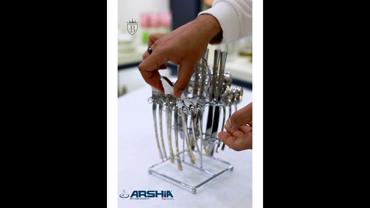 معالق ارشيا Arshia الأصلى 24 قطعة ب 3 أشكال مختلفة .