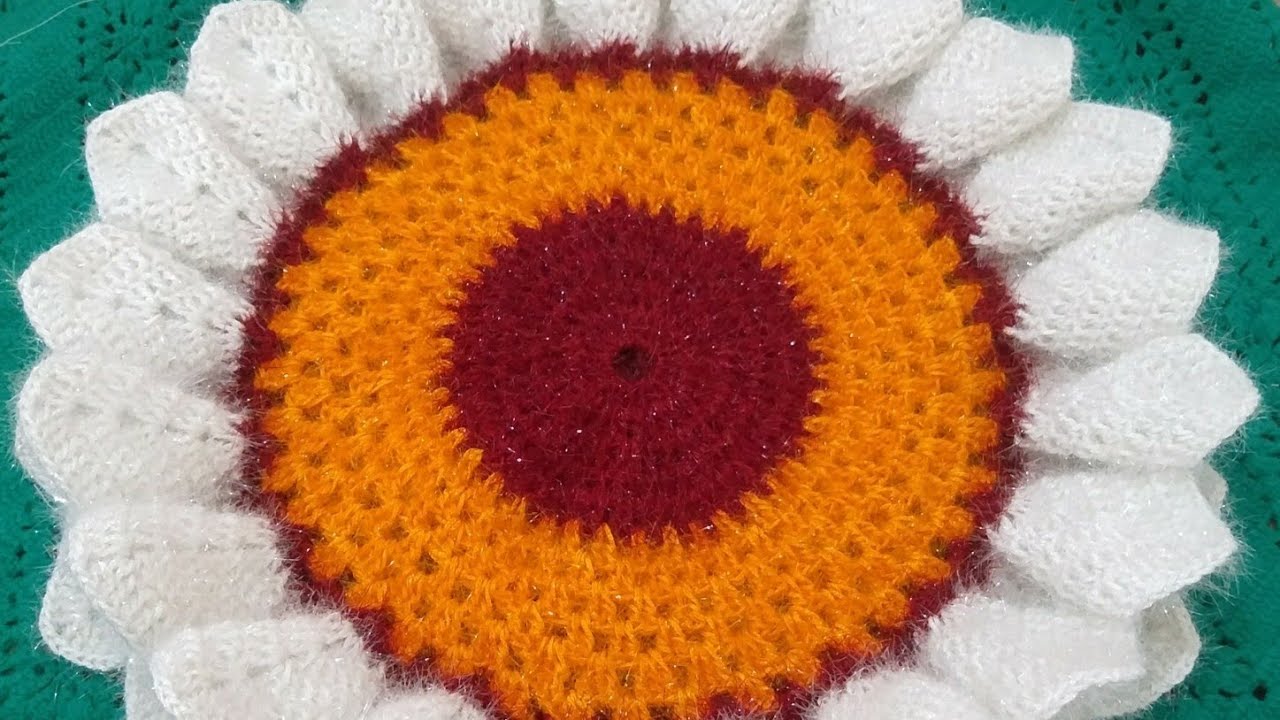लोकरीचा कमळाचा रुमाल( भाग-१) Woollen lotus rumal part-1