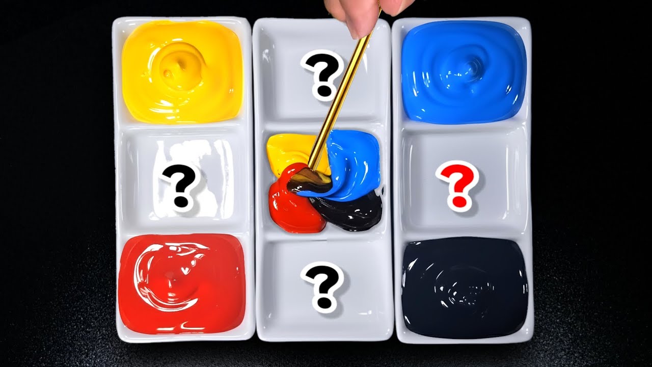 You Won't Believe These Colors Came from Just 4! Satisfying Color Mixing